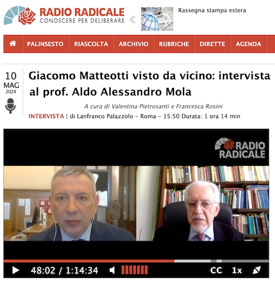 Radio Radicale: Intervista al
                                  Prof. Aldo Mola